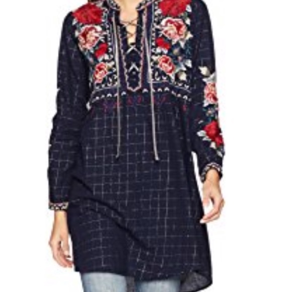 NWT Johnny Was Mica Lace Up Henley - Picture 1 of 3